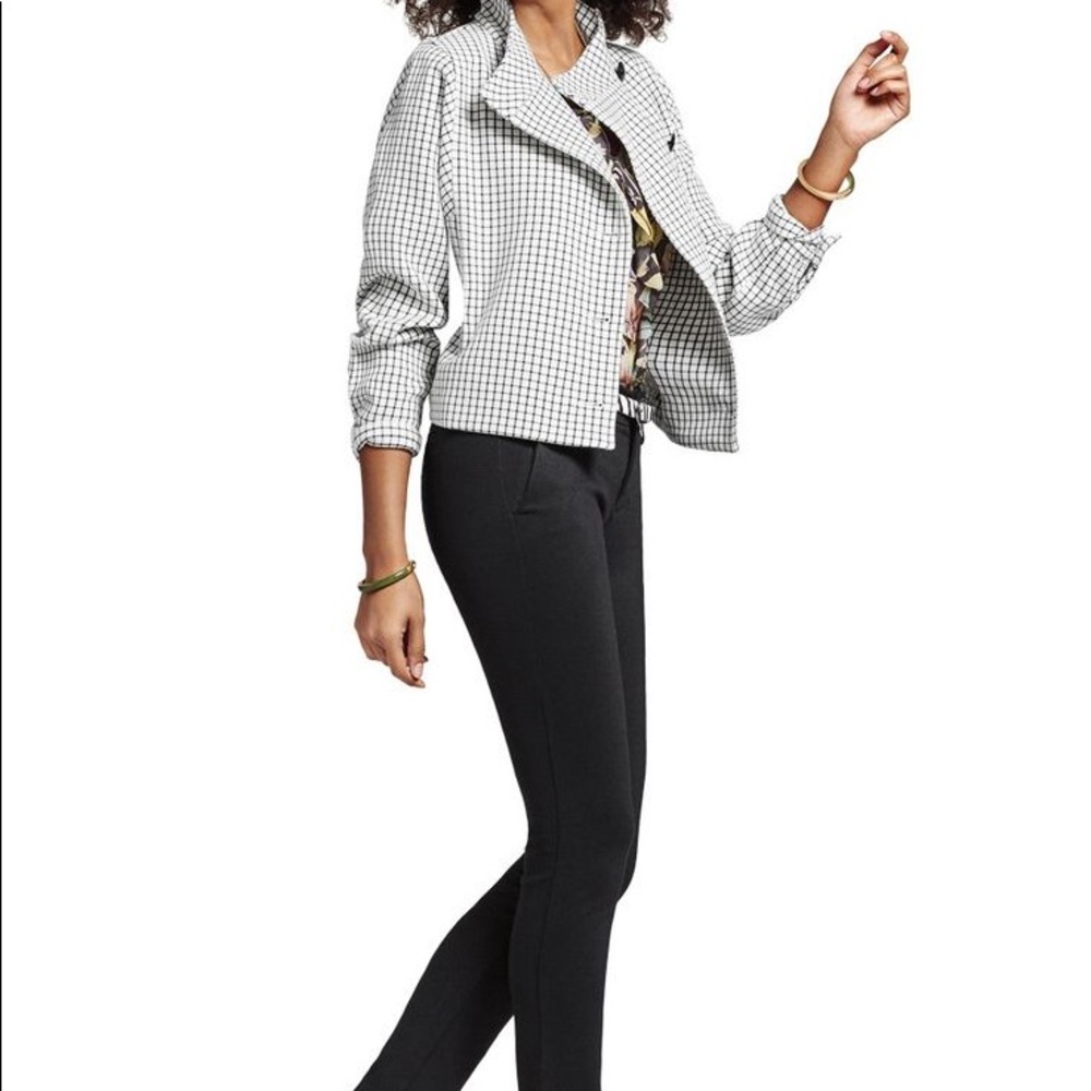 CAbi Black & White Windowpane Jacket style #3173, size large